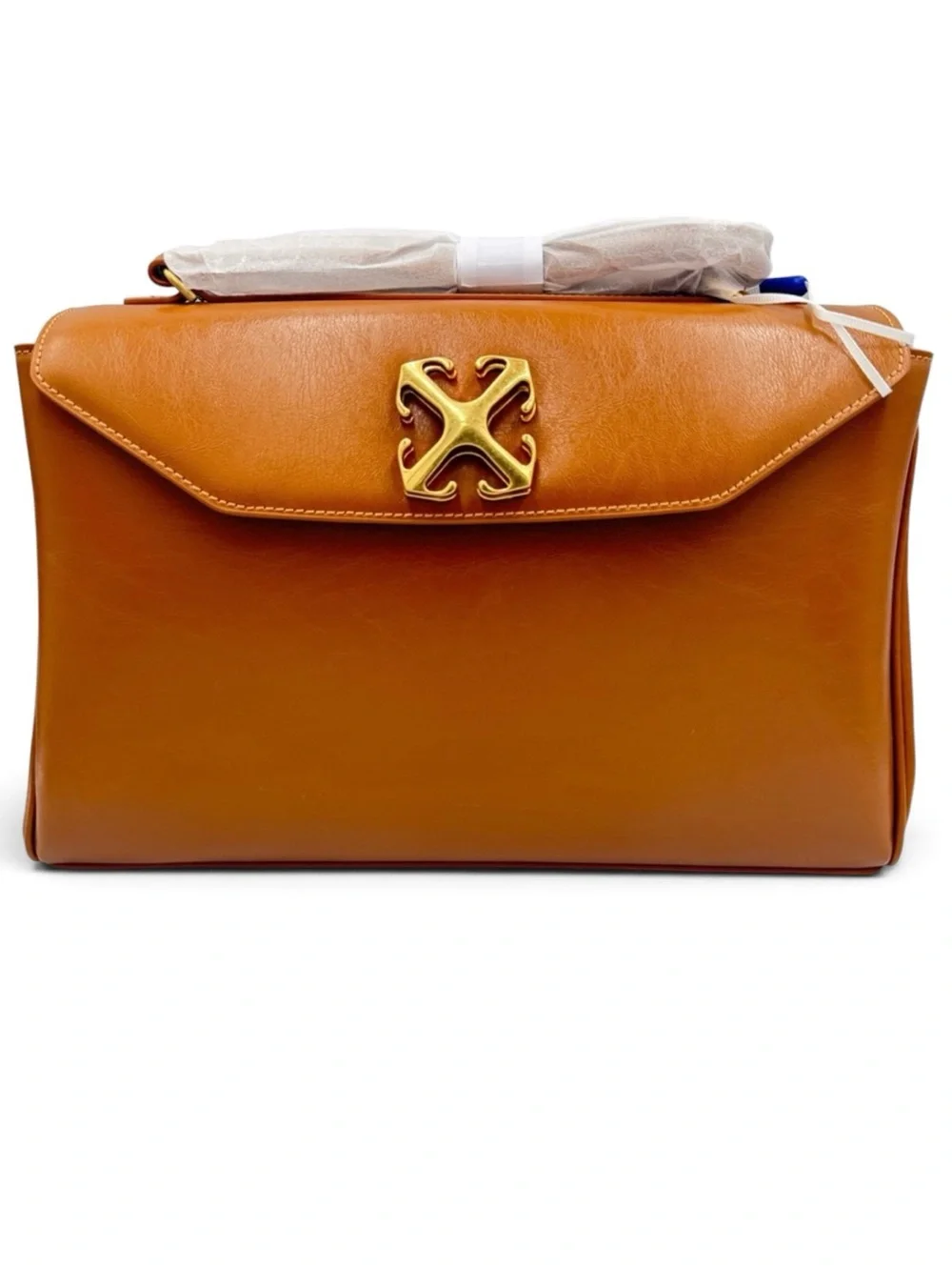 ✨💎NWT💎✨OFF-WHITE JITNEY 2.8 Large Camel Calfskin Bag